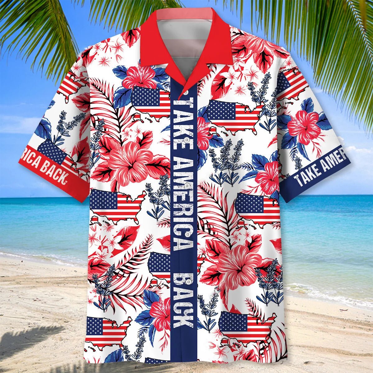Take America Back Hawaiian Shirt, custom shirt gift for men (view 2)