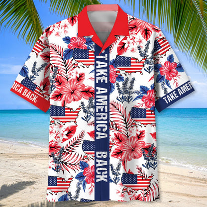 Take America Back Hawaiian Shirt, custom shirt gift for men (view 2)
