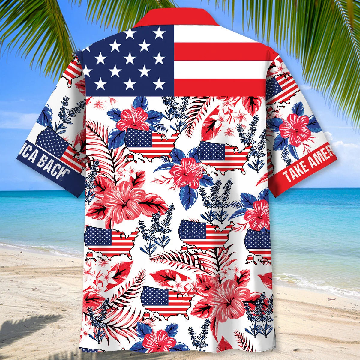 Take America Back Hawaiian Shirt, custom shirt gift for men (view 3)