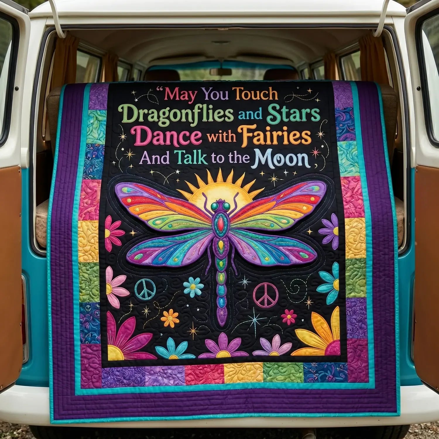 Talk To The Moon Quilt Blanket