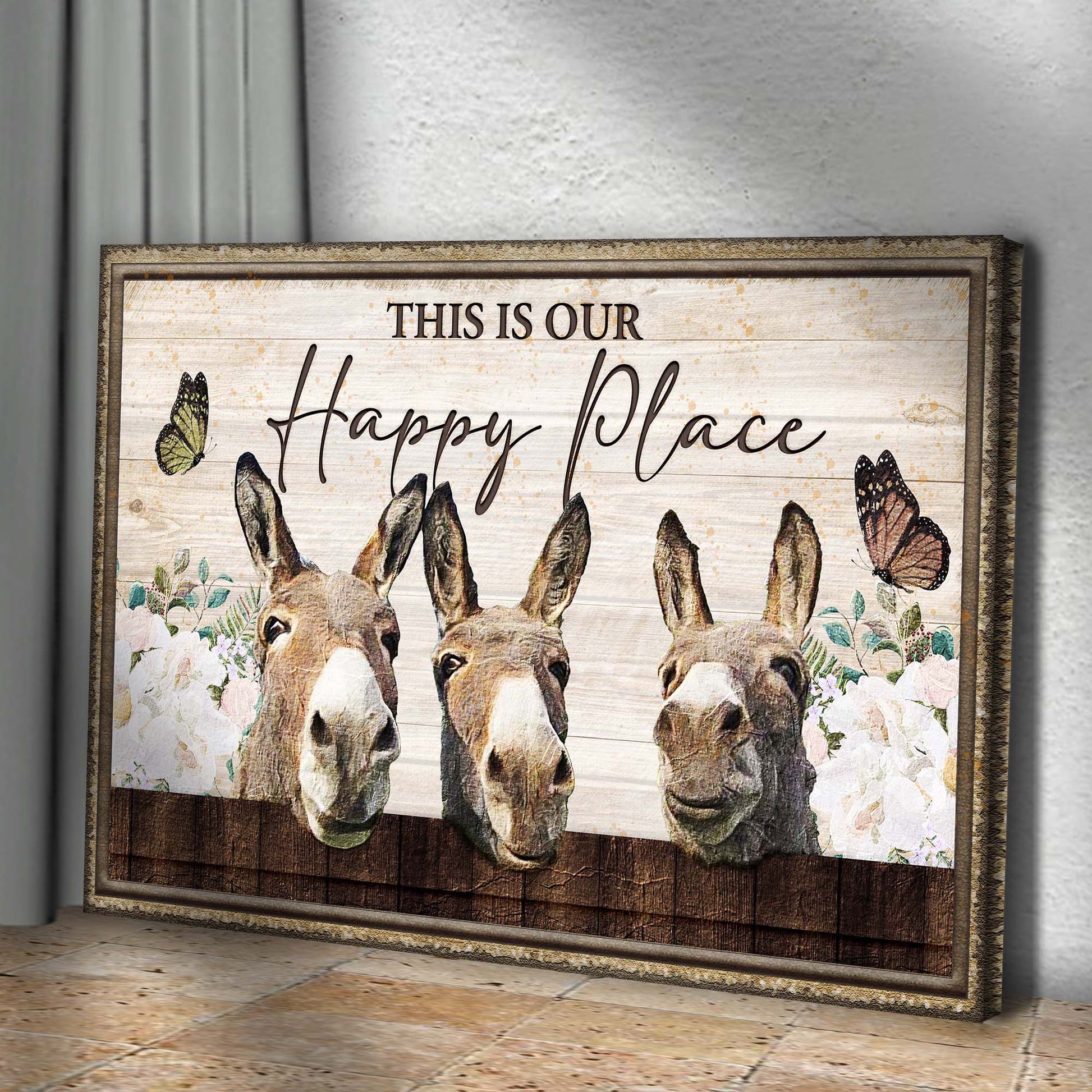 This Is Our Happy Place Donkey Sign (Free Shipping)