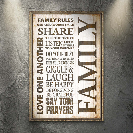 Love One Another Family Rules Sign