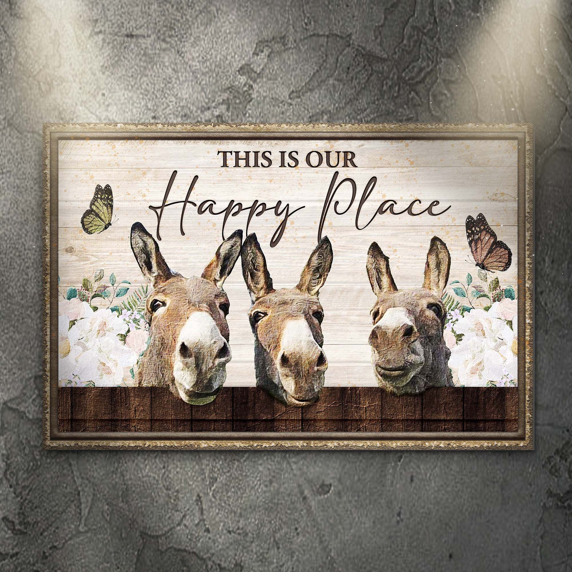 This Is Our Happy Place Donkey Sign (Free Shipping)