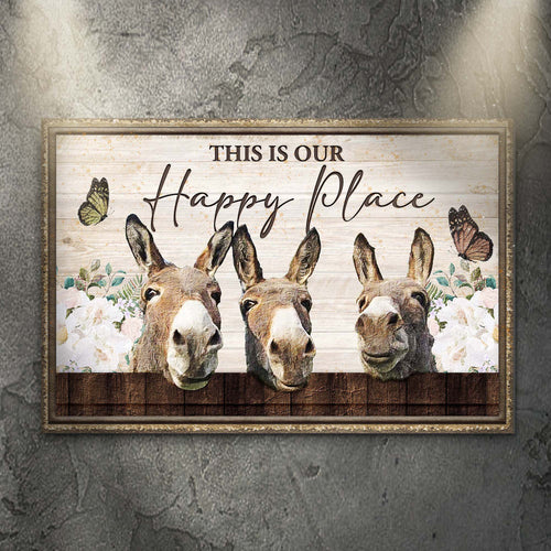 This Is Our Happy Place Donkey Sign (Free Shipping)