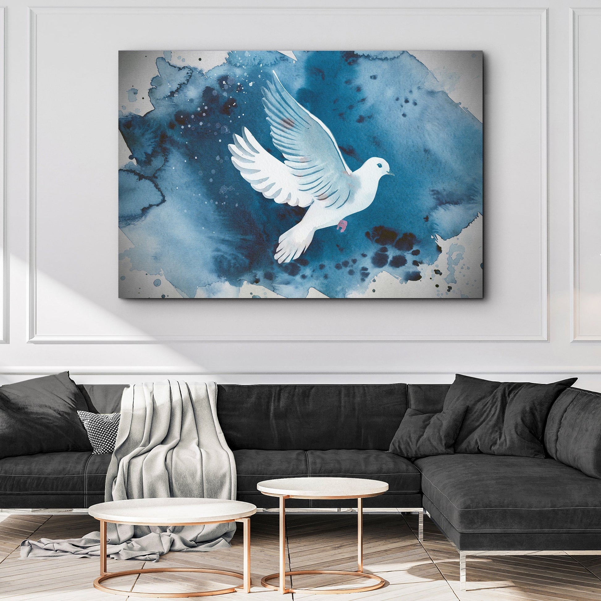White Dove Watercolor Painting Canvas Wall Art II
