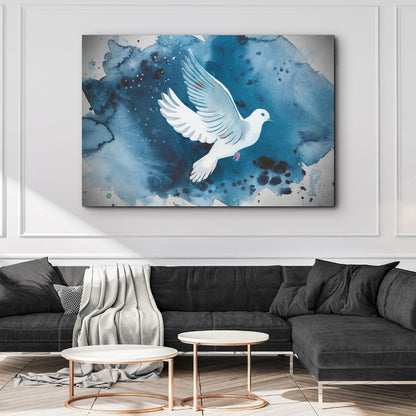 White Dove Watercolor Painting Canvas Wall Art II