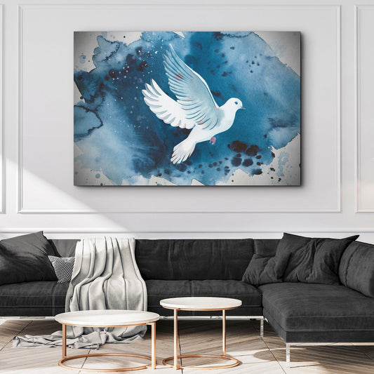 White Dove Watercolor Painting Canvas Wall Art II