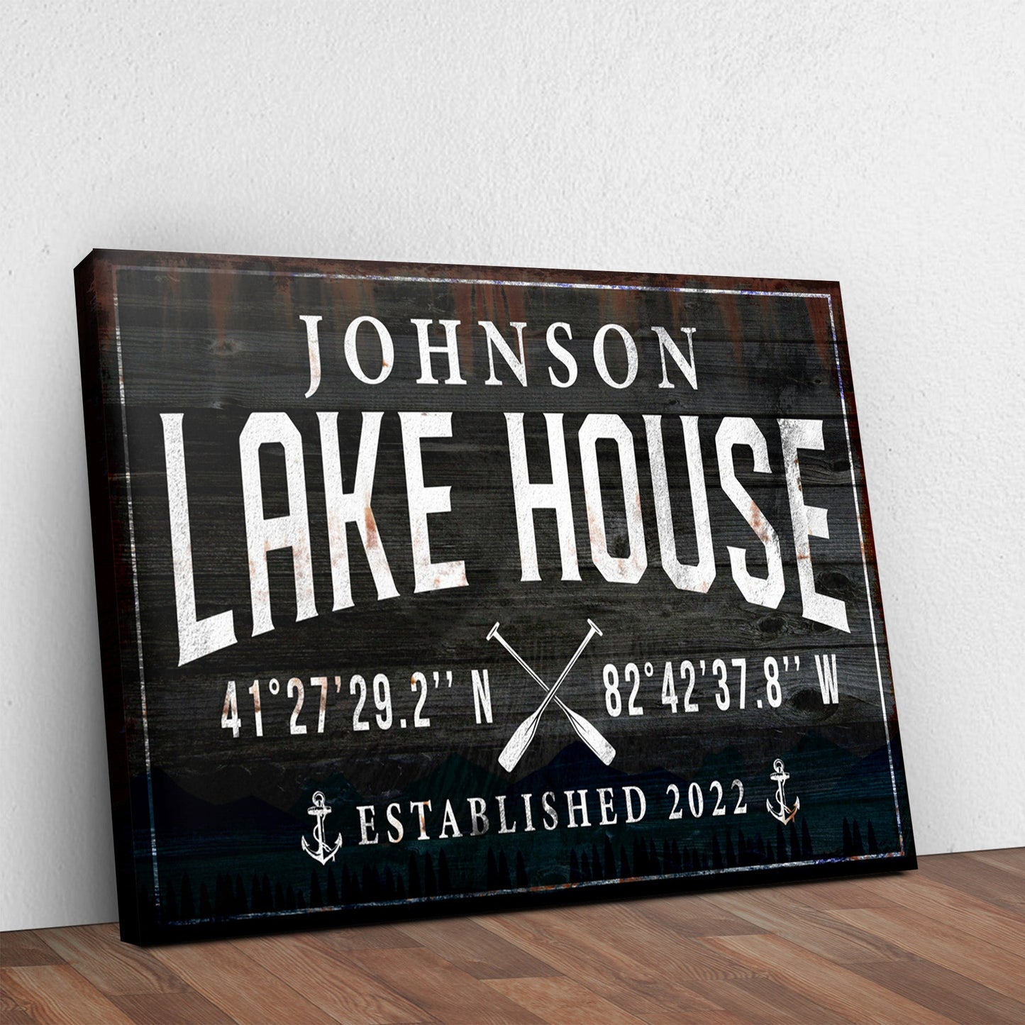 Family Lake House Paddle Sign (Free Shipping)