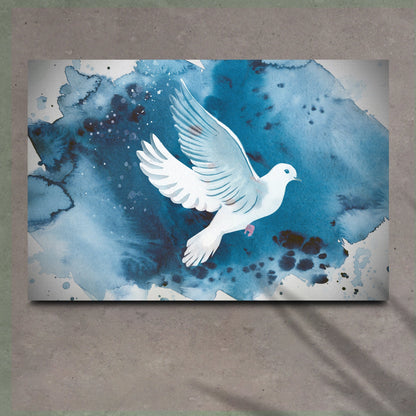 White Dove Watercolor Painting Canvas Wall Art II