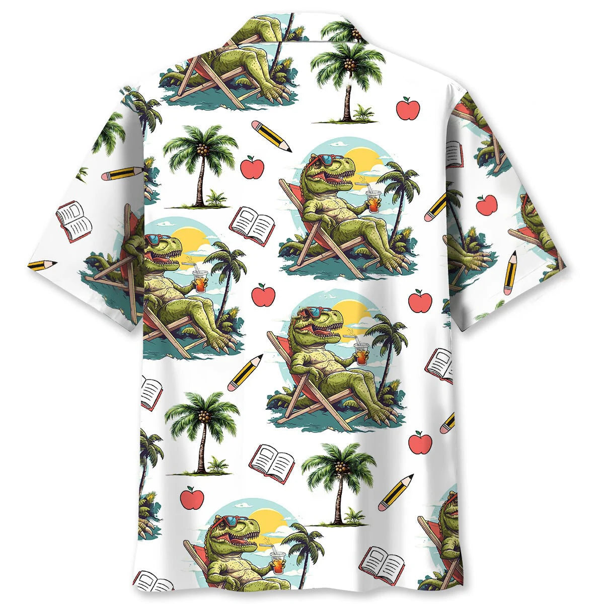 Teacher Tropical Dinosaur Hawaiian Shirt, custom shirt gift for men
