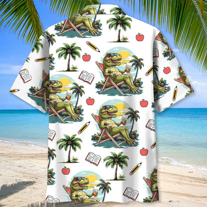 Teacher Tropical Dinosaur Hawaiian Shirt, custom shirt gift for men (view 3)