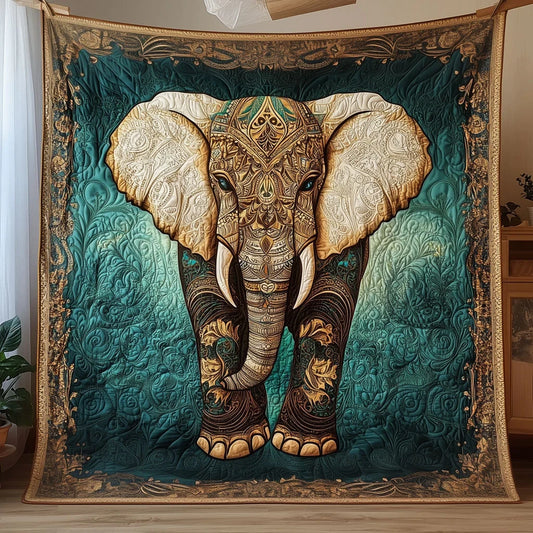 Teal Royal Tusker Quilt Blanket