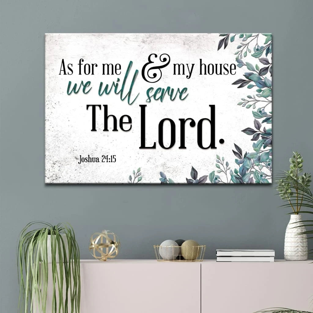 as for me and my house wall art joshua 24 15 bible verse wall art canvas print (Landscape) (view 5)