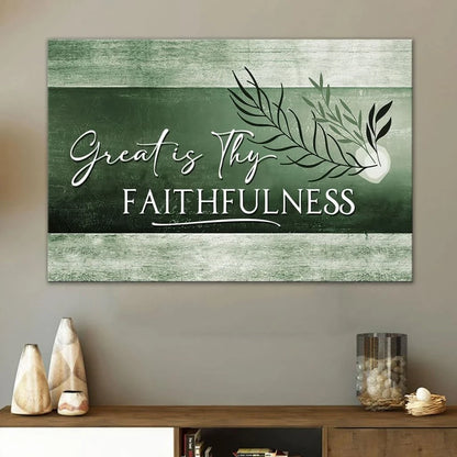 christian art great is thy faithfulness wall art canvas print christian wall decor (Landscape) (view 5)