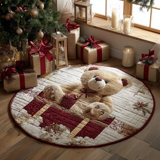 Teddy Christmas Magic Quilted Round Mat