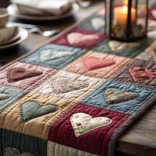 Tender Hearts Quilted Table Runner