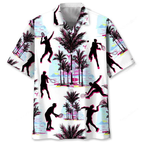 Tennis Abstract Background Hawaiian Shirt, custom shirt gift for men