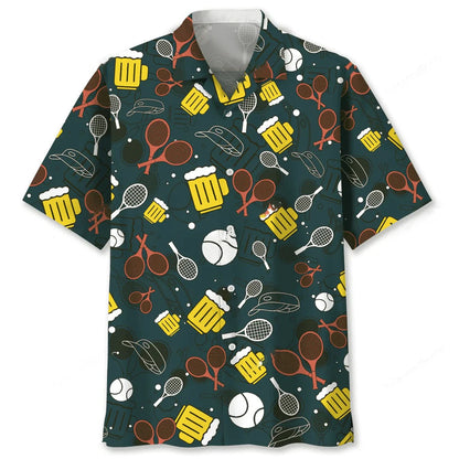 Tennis Beer Hawaiian Shirt, custom shirt gift for men (view 2)
