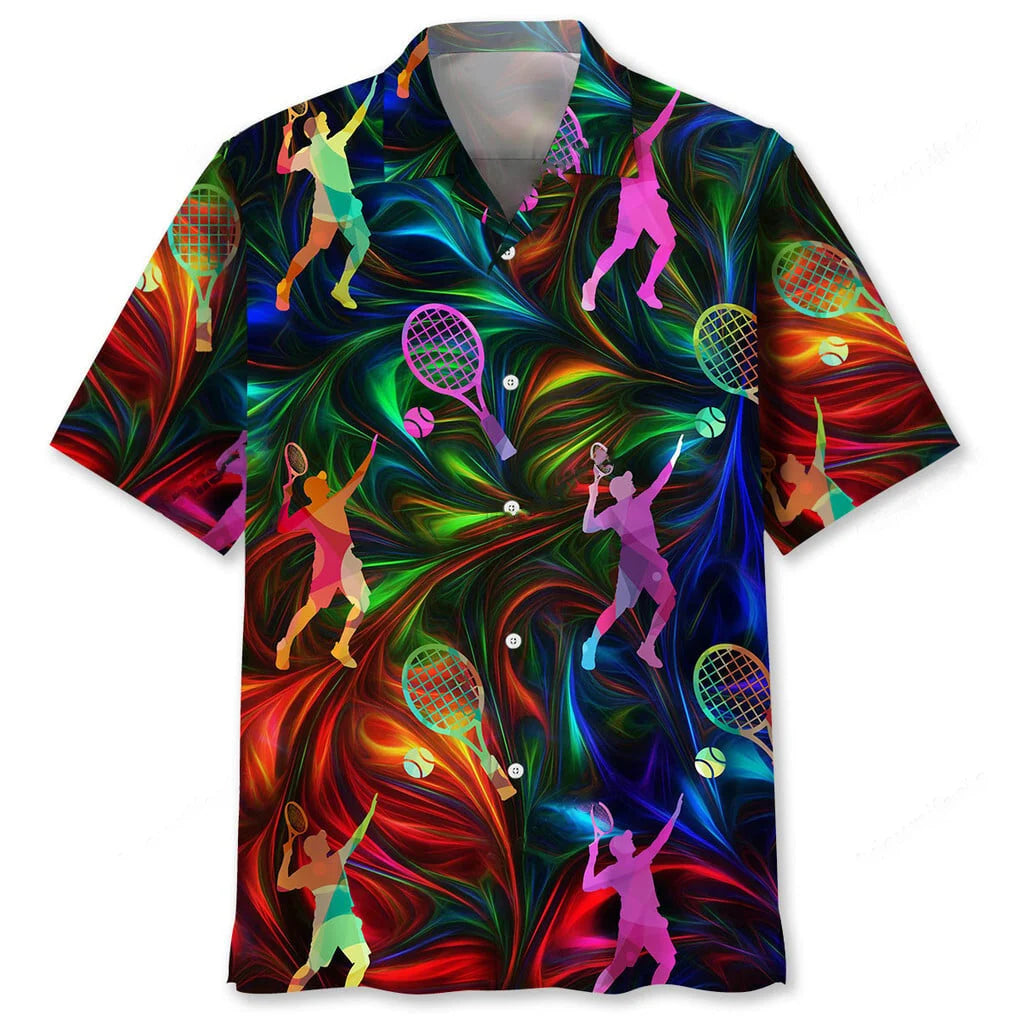 Tennis Color Hawaii Shirt, custom shirt gift for men (view 2)