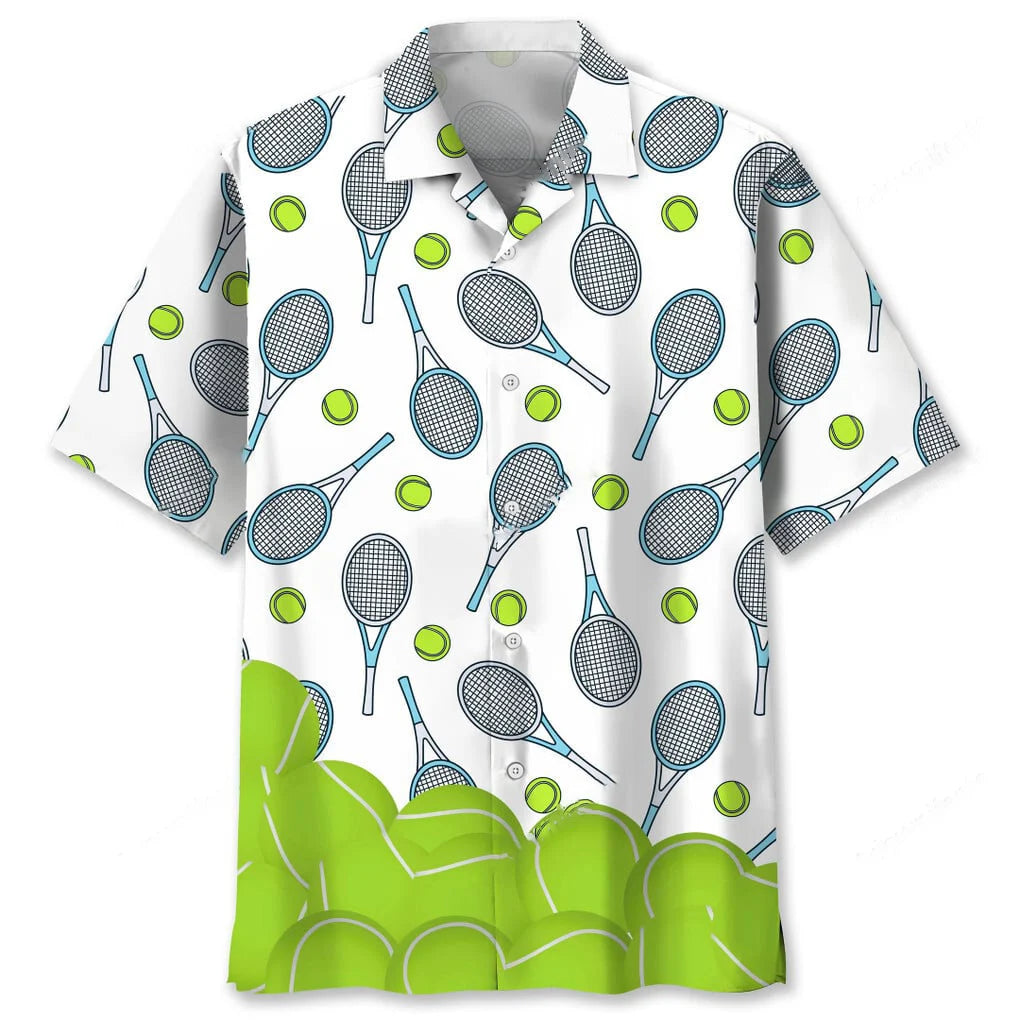 Tennis Lovers Hawaiian Shirt, custom shirt gift for men (view 2)