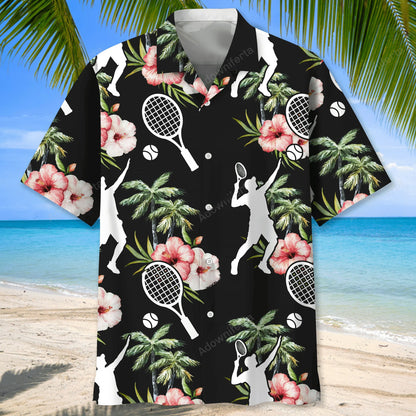 Tennis Nature Flower Hawaiian Shirt, custom shirt gift for men (view 2)