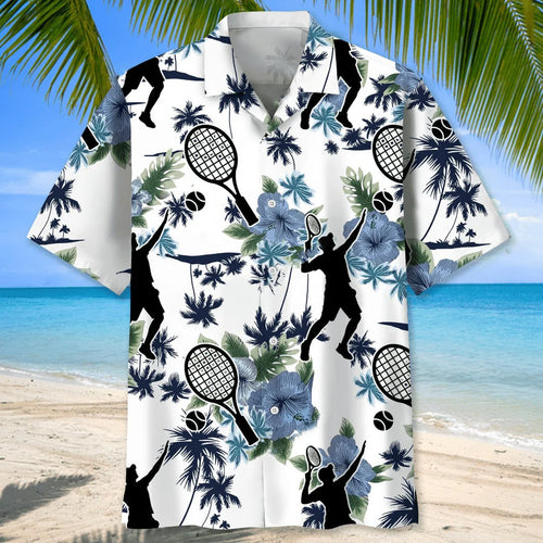 Tennis White Nature Hawaiian Shirt, custom shirt gift for men