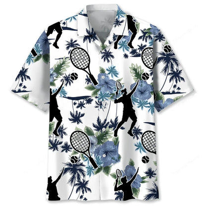 Tennis White Nature Hawaiian Shirt, custom shirt gift for men (view 2)