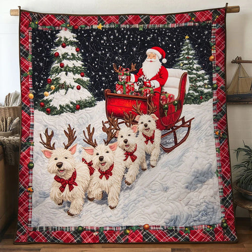 Terrier Christmas Blessing Quilt Blanket