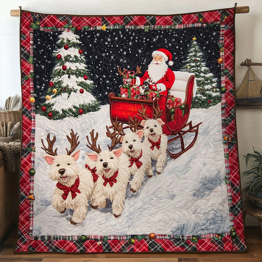 Terrier Christmas Blessing Quilt Blanket