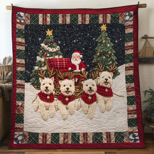 Terrier Christmas Cheer Quilt Blanket