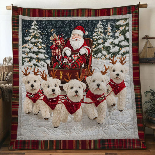 Terrier Christmas Joy Quilt Blanket