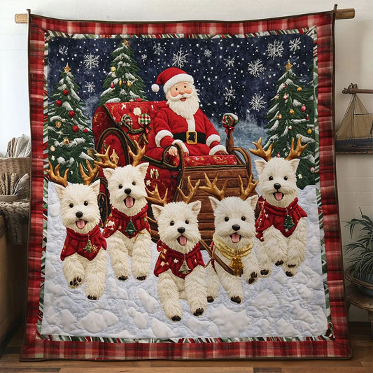 Terrier Christmas Magic Quilt Blanket
