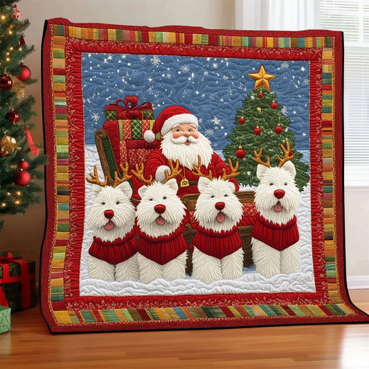 Terrier Claus Companion Quilt Blanket