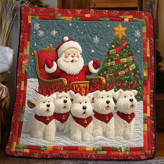 Terrier Holiday Adventure Quilt Blanket