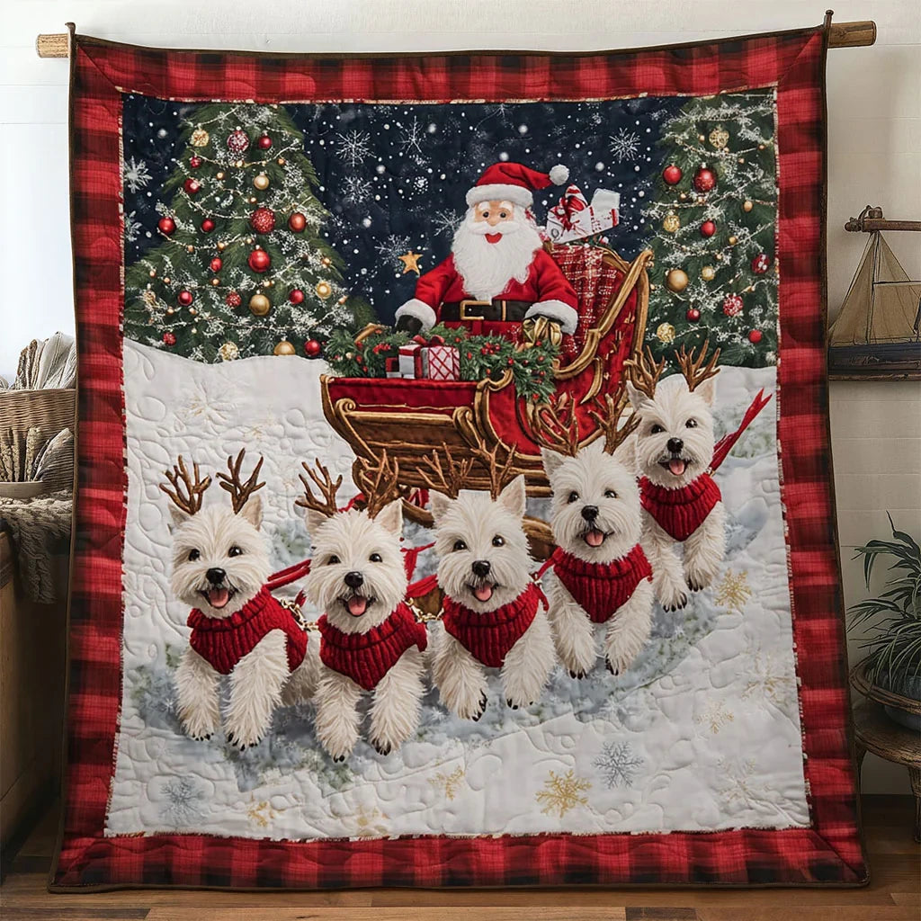 Terrier Winter Magic Quilt Blanket