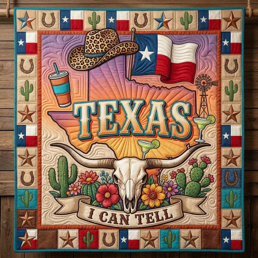 Texas I Can Tell Quilt Blanket