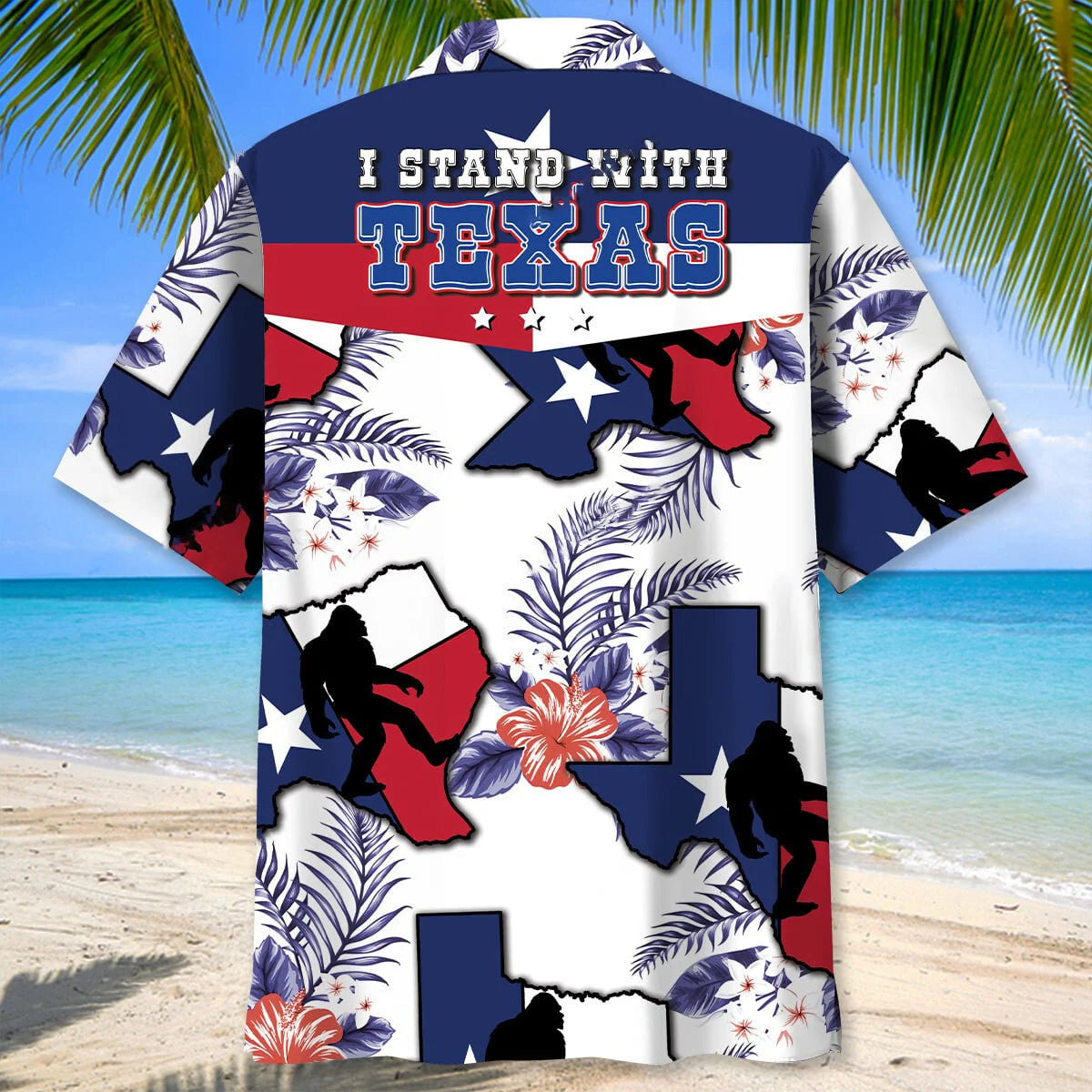 Texas Bigfoot Hawaiian Shirt, custom shirt gift for men (view 3)