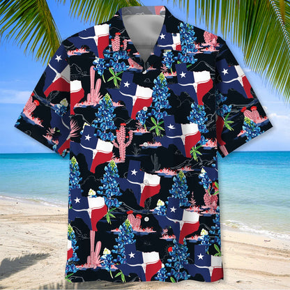 Texas Cactus Longhorn Hawaiian Shirt, custom shirt gift for men (view 2)