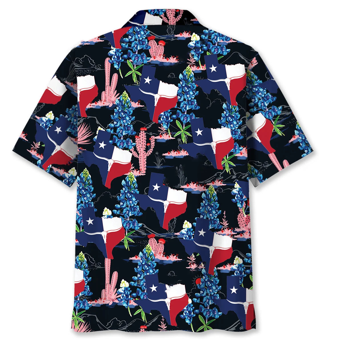 Texas Cactus Longhorn Hawaiian Shirt, custom shirt gift for men (view 3)
