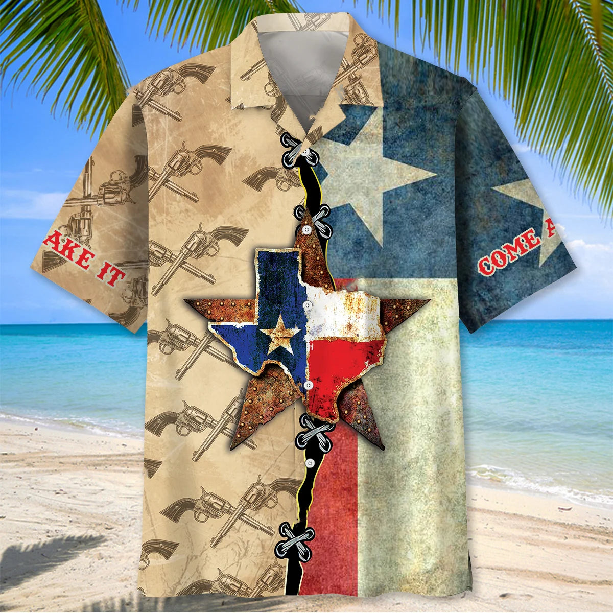Texas Come and Take It Hawaiian Shirt, custom shirt gift for men