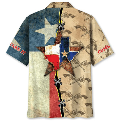 Texas Come and Take It Hawaiian Shirt, custom shirt gift for men (view 2)