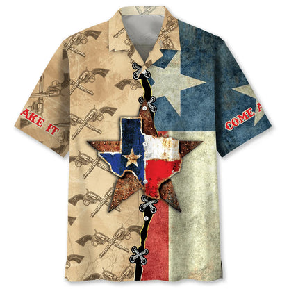 Texas Come and Take It Hawaiian Shirt, custom shirt gift for men (view 4)