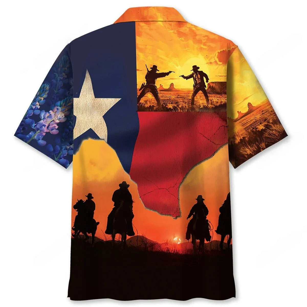 Texas Cowboy Duel Hawaiian Shirt, custom shirt gift for men