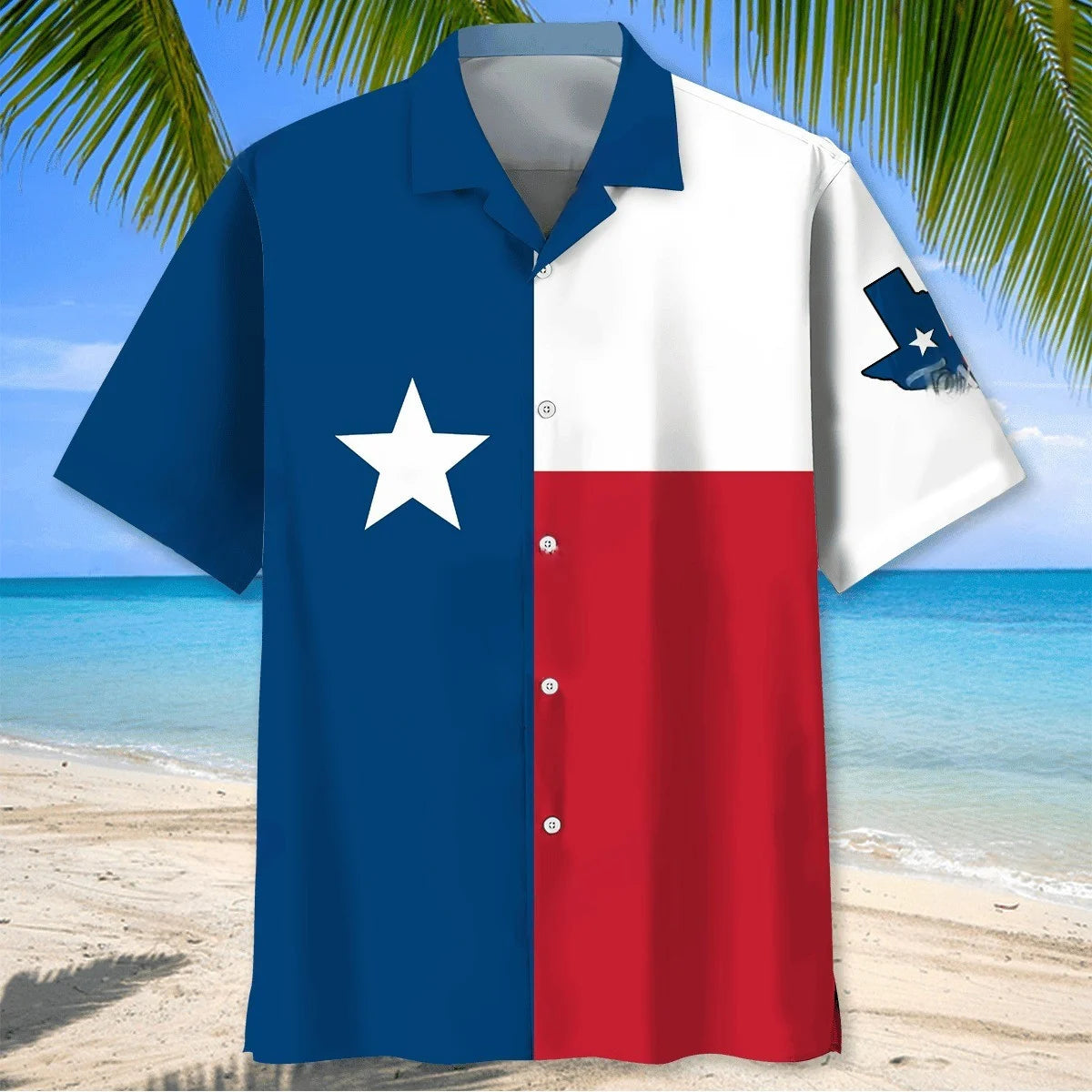 Texas Flag Hawaiian Shirt, custom shirt gift for men (view 2)