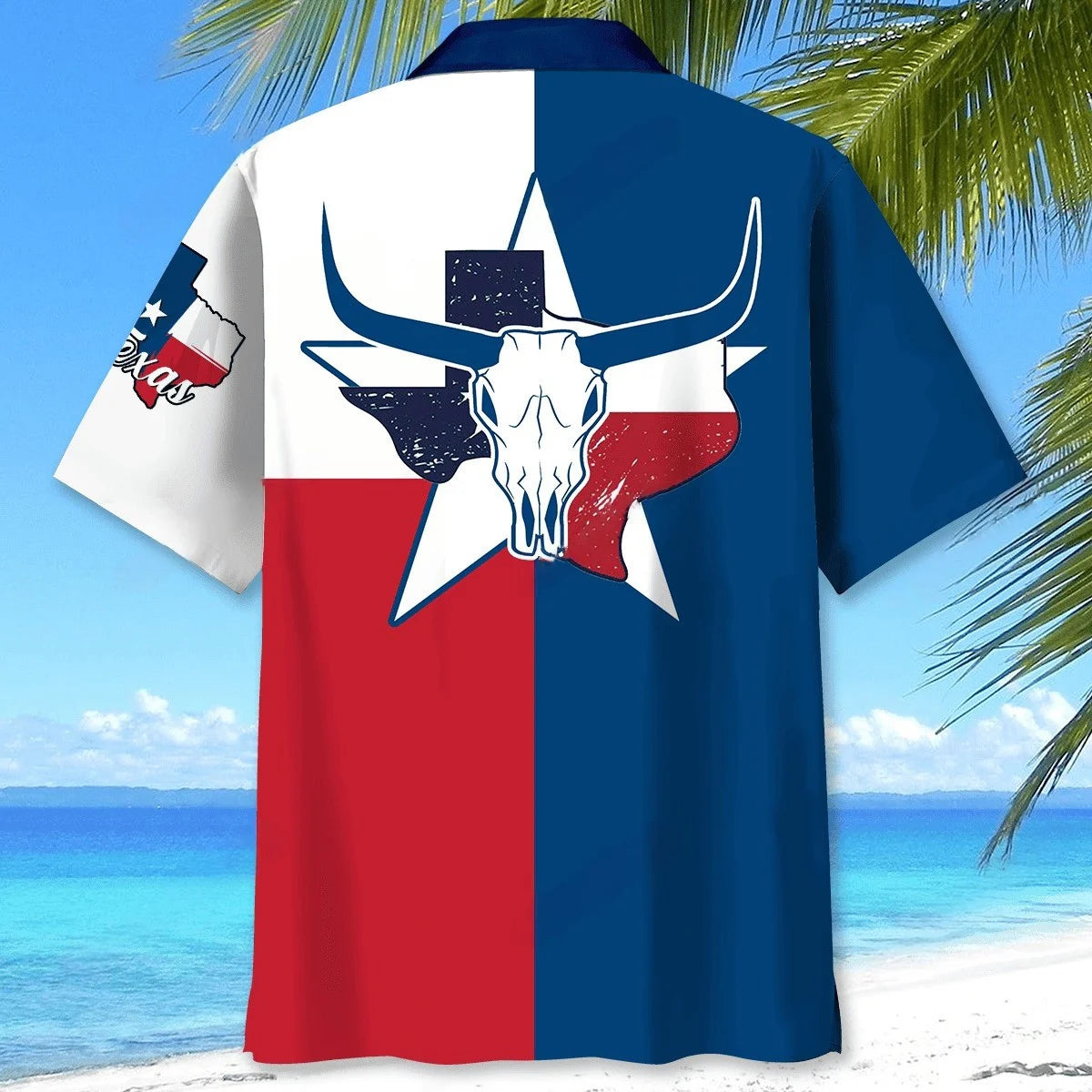 Texas Flag Hawaiian Shirt, custom shirt gift for men (view 3)
