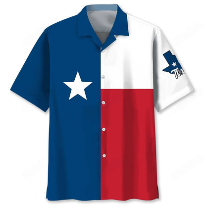 Texas Flag Hawaiian Shirt, custom shirt gift for men (view 4)