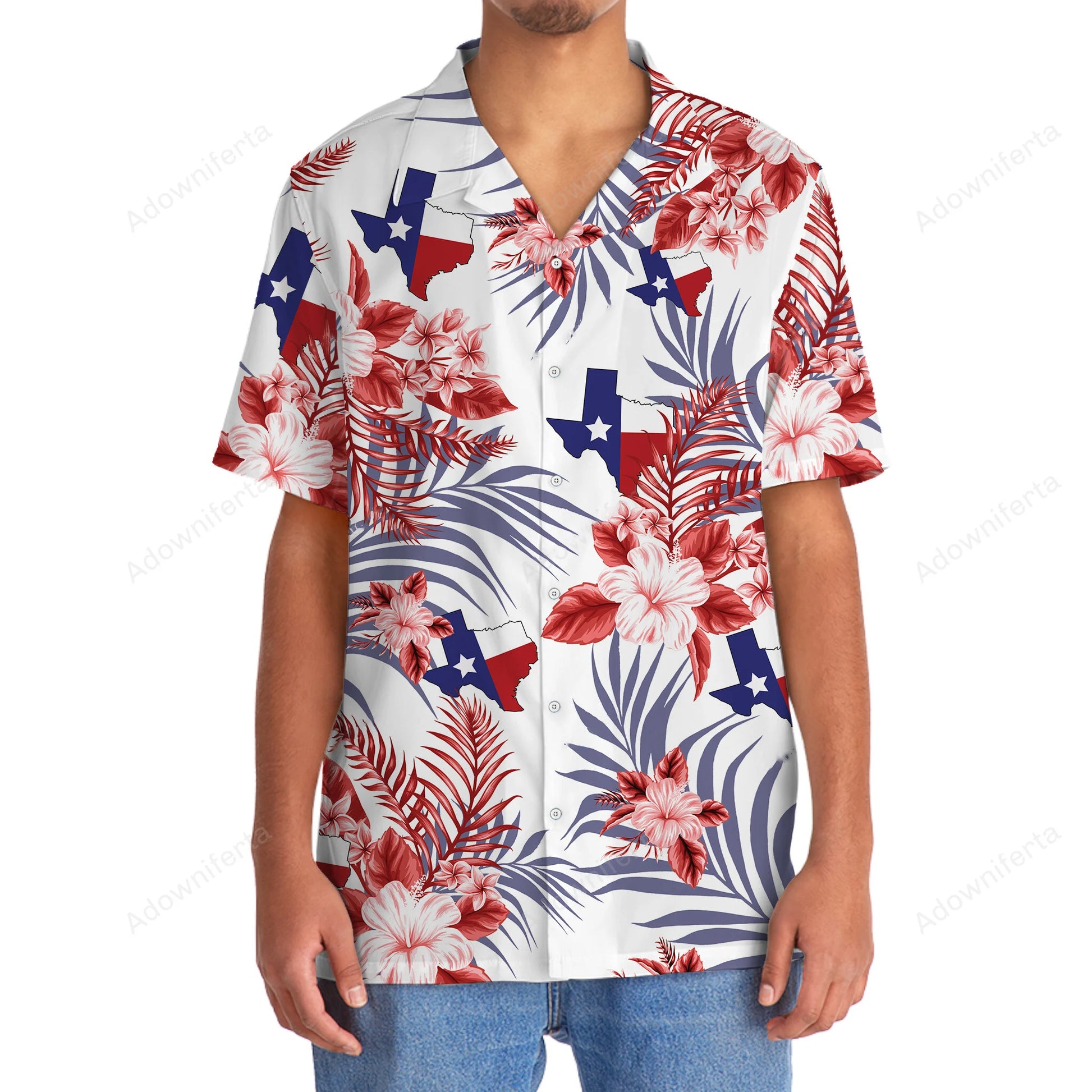 Texas Hawaiian Shirt, custom shirt gift for men (view 3)
