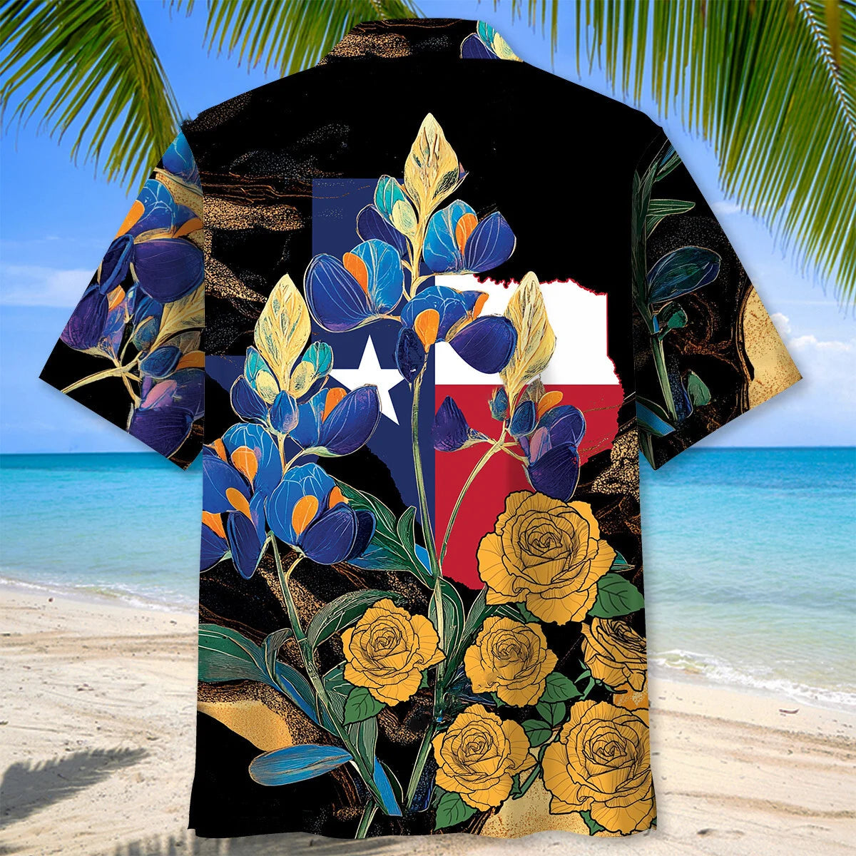 Texas Longhorn Skull Hawaiian Shirt, custom shirt gift for men (view 3)