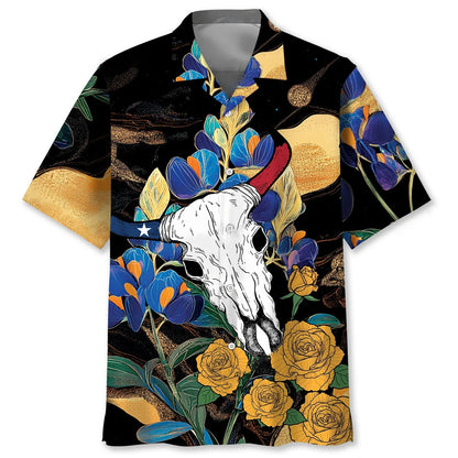 Texas Longhorn Skull Hawaiian Shirt, custom shirt gift for men (view 4)