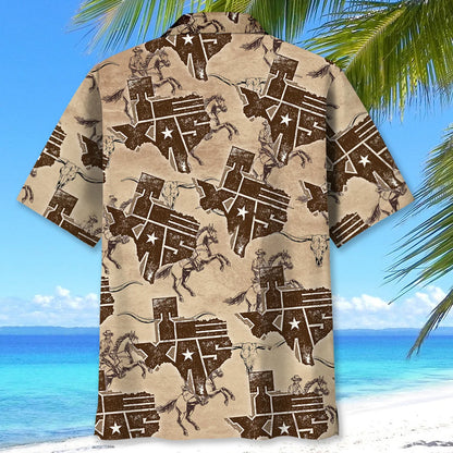 Texas State Cowboy Hawaiian Shirt, custom shirt gift for men (view 3)
